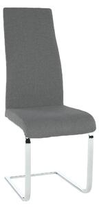 Scaun AMINA, gri inchis/crom, textil/metal, 44x46x110 cm