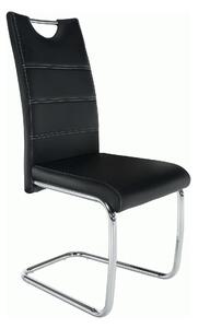 Scaun ABIRA NEW, negru/crom, piele PU/metal, 43x44x96 cm