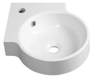 Chiuvetă albă rotundă din compozit mineral 38x38 cm Kaori – Sapho