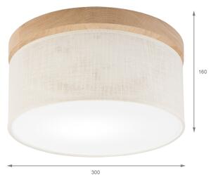 Plafonieră Brilagi BELLADONNA 1xE27/15W/230V d. 30 cm crem/stejar