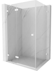 Cabină de duș cu balamale Mexen Lunar, stânga 70 x 80 cm, sticlă transparentă de 8 mm, profil alb, 834-070-080-20-00-L