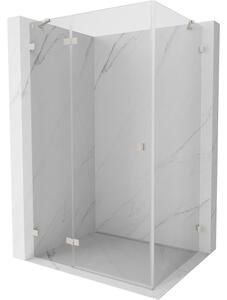 Cabină de duș cu balamale Mexen Lunar, stânga 75 x 90 cm, sticlă transparentă de 8 mm, profil de oțel, 834-075-090-97-00-L