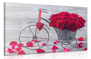 Tablou bicicletă plină de trandafiri