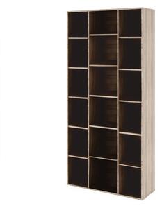 Biblioteca DUNAJ TIP 13, stejar sonoma, DTD laminat, 90x32x191 cm