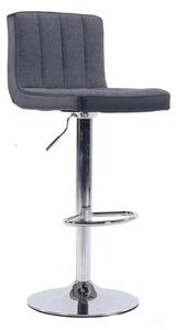 Scaun bar HILDA, gri/negru cromat, stofa clasica/piele ecologica/metal