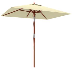 Outsunny Umbrelă de Grădină Înclinabilă cu Sistem cu Șnur și Orificiu de Ventilație, 200x150x235 cm, Bej | Aosom Romania