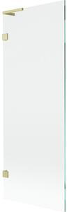 Mexen, Paravan de baie Mexen Lunar L cu 1 aripă 70 x 150 cm, transparent, auriu periat - 897L-070-000-55-00
