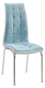Scaun bucatarie GERDA NEW, mentol/gri/crom, textil/piele ecologica/met