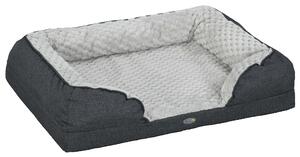 PawHut Pat pentru Câini cu Pernă Detașabilă Lavabilă și Bază Antiderapantă, 90x69x21 cm, Gri Cărbune | Aosom Romania