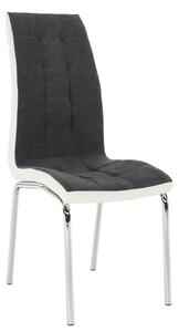 Scaun bucatarie GERDA NEW, gri inchis/alb, piele ecologica/metal, 42x5