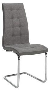 Scaun SALOMA NEW, gri, stofa clasica/pielele ecologica/metal, 42x56.5x