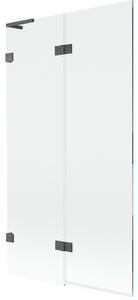 Mexen Lunar L, paravan de cadă cu 2 aripi, stânga, 100 x 150 cm, sticlă transparentă, grafit, 897L-100-100-66-00-L