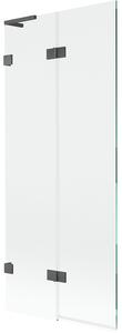 Mexen Lunar L, paravan de cadă cu 2 aripi, stânga, 80 x 150 cm, sticlă transparentă, grafit, 897L-080-100-66-00-L