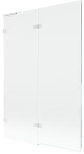 Mexen Lunar L, paravan de cadă cu 2 aripi stânga 120 x 150 cm, sticlă transparentă de 8 mm, profil alb, 897L-120-100-20-00-L
