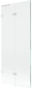 Mexen Lunar L, paravan de cadă cu 2 aripi, stânga, 80 x 150 cm, sticlă transparentă de 8 mm, profil alb, 897L-080-100-20-00-L