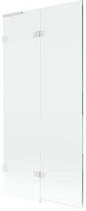 Mexen Lunar L, paravan de baie cu 2 aripi 90 x 150 cm, sticlă transparentă de 8 mm, profil alb, 897L-090-100-20-00-L