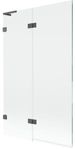 Mexen Lunar L, paravan de cadă cu 2 aripi, stânga, 110 x 150 cm, sticlă transparentă, grafit, 897L-110-100-66-00-L