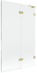 Mexen Lunar L, paravan de baie cu 2 aripi dreapta 110 x 150 cm, sticlă transparentă, auriu mat, 897L-110-100-55-00-P