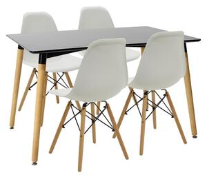 Set masa si scaune 5 buc Natali-Julita Pako World Negru 120x80x76 cm
