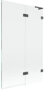 Mexen Lunar L, paravan de cadă cu 2 aripi, dreapta, 110 x 150 cm, sticlă transparentă, grafit, 897L-110-100-66-00-P