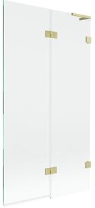 Mexen Lunar L, paravan de baie cu 2 aripi dreapta 100 x 150 cm, sticlă transparentă, auriu mat, 897L-100-100-55-00-P