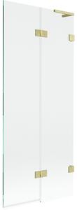 Mexen Lunar L, paravan de baie cu 2 aripi, dreapta, 80 x 150 cm, sticlă transparentă, auriu mat, 897L-080-100-55-00-P
