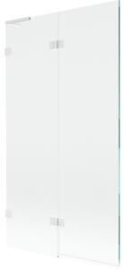 Mexen Lunar L, paravan de cadă cu 2 aripi, stânga 100 x 150 cm, sticlă transparentă de 8 mm, profil alb, 897L-100-100-20-00-L
