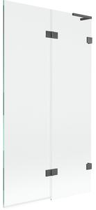 Mexen Lunar L, paravan de cadă cu 2 aripi, dreapta, 100 x 150 cm, sticlă transparentă, grafit, 897L-100-100-66-00-P