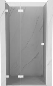 Mexen Lunar L, ușă de duș pivotantă stânga 75 cm, sticlă transparentă de 8 mm, profil alb, 834L-075-000-20-00-L