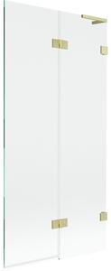 Mexen Lunar L, paravan de cadă cu 2 aripi, dreapta, 90 x 150 cm, sticlă transparentă, auriu mat, 897L-090-100-55-00-P