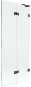 Mexen Lunar L, paravan de cadă cu 2 aripi, dreapta, 80 x 150 cm, sticlă transparentă, grafit, 897L-080-100-66-00-P