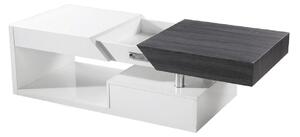 Masuta de cafea MELIDA, alb/gri, 120x60x43 cm