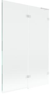 Paravan de cadă Mexen Lunar L, dreapta, cu 2 aripi, 120 x 150 cm, sticlă transparentă de 8 mm, profil alb, 897L-120-100-20-00-P