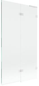 Mexen Lunar L, paravan de cadă cu 2 aripi, dreapta, 100 x 150 cm, sticlă transparentă de 8 mm, profil alb, 897L-100-100-20-00-P