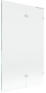 Mexen Lunar L, paravan de cadă cu 2 aripi, dreapta, 110 x 150 cm, sticlă transparentă de 8 mm, profil alb, 897L-110-100-20-00-P
