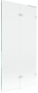 Mexen Lunar L, paravan de cadă cu 2 aripi, dreapta, 90 x 150 cm, sticlă transparentă de 8 mm, profil alb, 897L-090-100-20-00-P