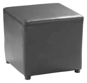 Taburet NIKI NEW, negru, piele ecologica, 36x36x36 cm