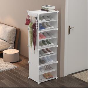 Dulap modular pentru copii, AT PERFORMANCE®, 8 rafturi, durabil, 44X32X126 cm, alb