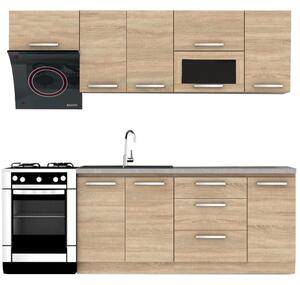 Set bucatarie NOVA PLUS, stejar sonoma, 240 cm