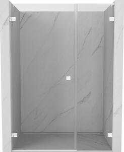 Ușă de duș Mexen Lunar-B, L cu balamale pe stânga 115 cm, sticlă transparentă de 8 mm, profil alb, 832SL-115-050-20-00-L