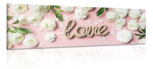Tablou cu inscripție Love în design romantic