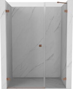 Mexen Lunar-B, ușă de duș cu balamale pe stânga 130 cm, sticlă transparentă de 8 mm, profil mat cupră, 832S-130-050-65-00-L