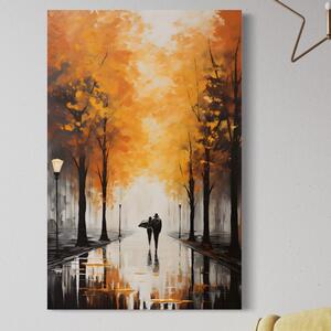 Tablou Canvas Premium LuxCanva® A1447, Plimbare De Toamna , Room, Decorativ, Iubire, Cuplu, Parteneri, Romantic, Living, Culori Vibrante