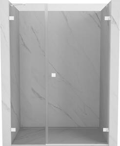Ușă de duș Mexen Lunar-B, cu balamale pe dreapta, 110 cm, sticlă transparentă de 8 mm, profil alb, 832S-110-050-20-00-P