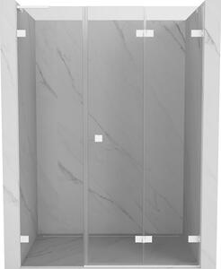 Ușă de duș pliabilă Mexen Lunar-F, dreapta, 110 cm, sticlă transparentă de 8 mm, profil alb, 836SL-110-050-20-00-P