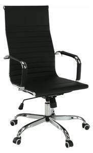 Scaun de birou AZURE 2 NEW, negru/crom, piele ecologica/metal, 63x55x1