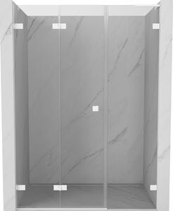 Ușă de duș pliabilă stânga Mexen Lunar-F, L, 115 cm, sticlă transparentă de 8 mm, profil alb, 836SL-115-050-20-00-L