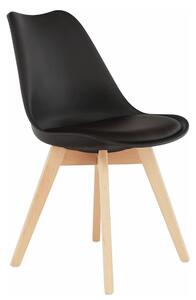 Scaun BALI 2 NEW, maro inchis/fag, piele ecologica/lemn, 48x56x80 cm