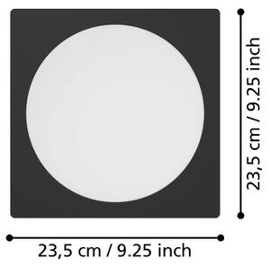 Eglo 901393 - Plafonieră LED FUEVA, 18,5W/230V, 21,6x21,6 cm, neagră