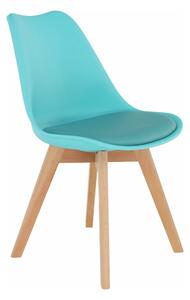 Scaun BALI NEW, mentol/fag, piele ecologica/plastic/lemn, 48x56x81 cm